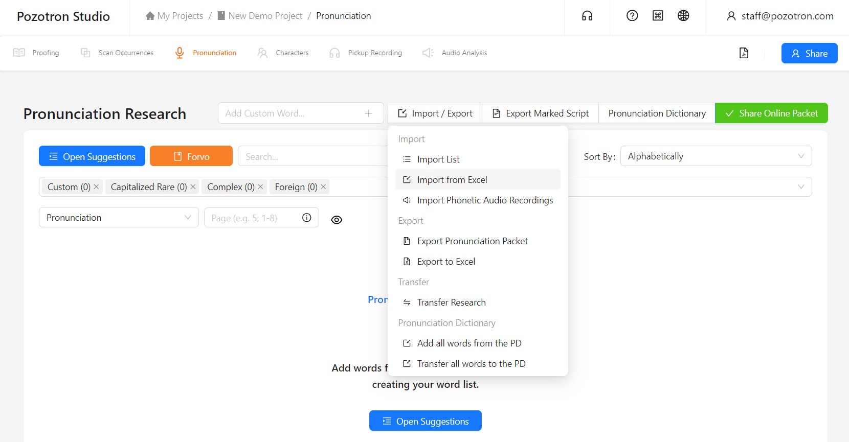How to Import Pronunciations & Characters From Excel