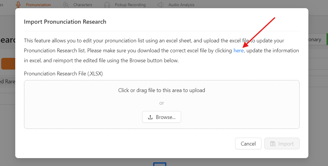 How to Import Pronunciations & Characters From Excel